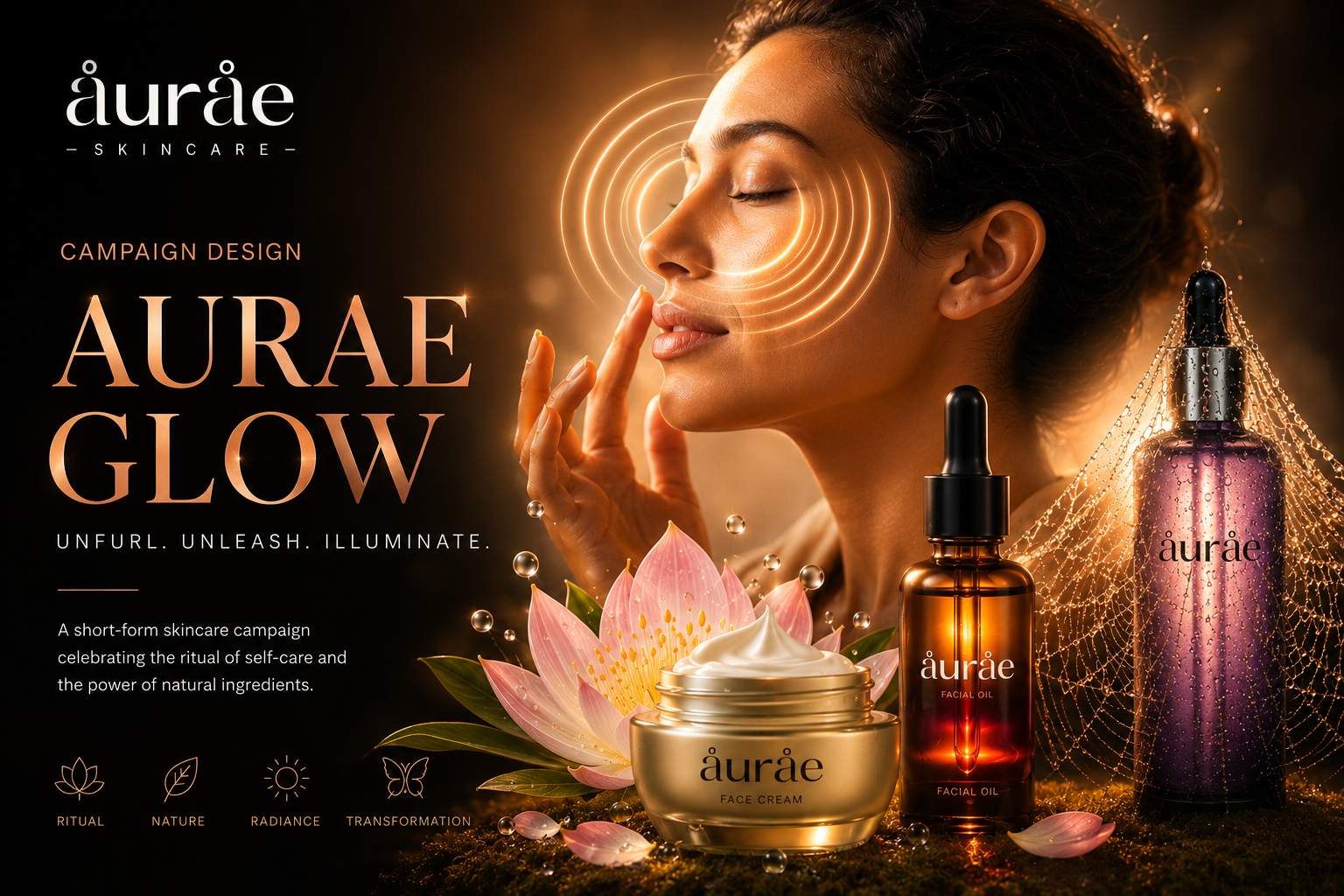 AURAE GLOW — Visual Campaign for AURAE brandidentity branding brandstrategy campaign graphic design