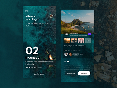 Travel App UI creative exploreplace exploretheworld journeyapp travelapp uidesign uiinteraction utrends uxdesign