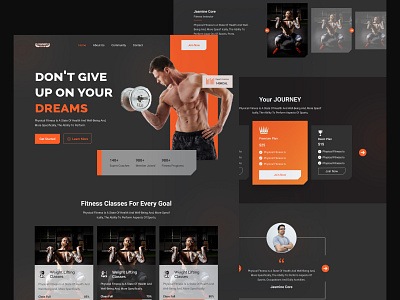 Gym & Fitness Landing Page Template Design ui yoga