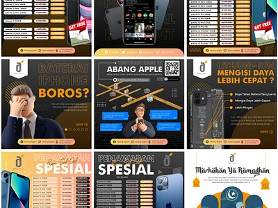 Mastering the Grid: Branding for Abang Apple 🍎 branding design graphic design grid design identity layout design social media marketing tech design ui vector art