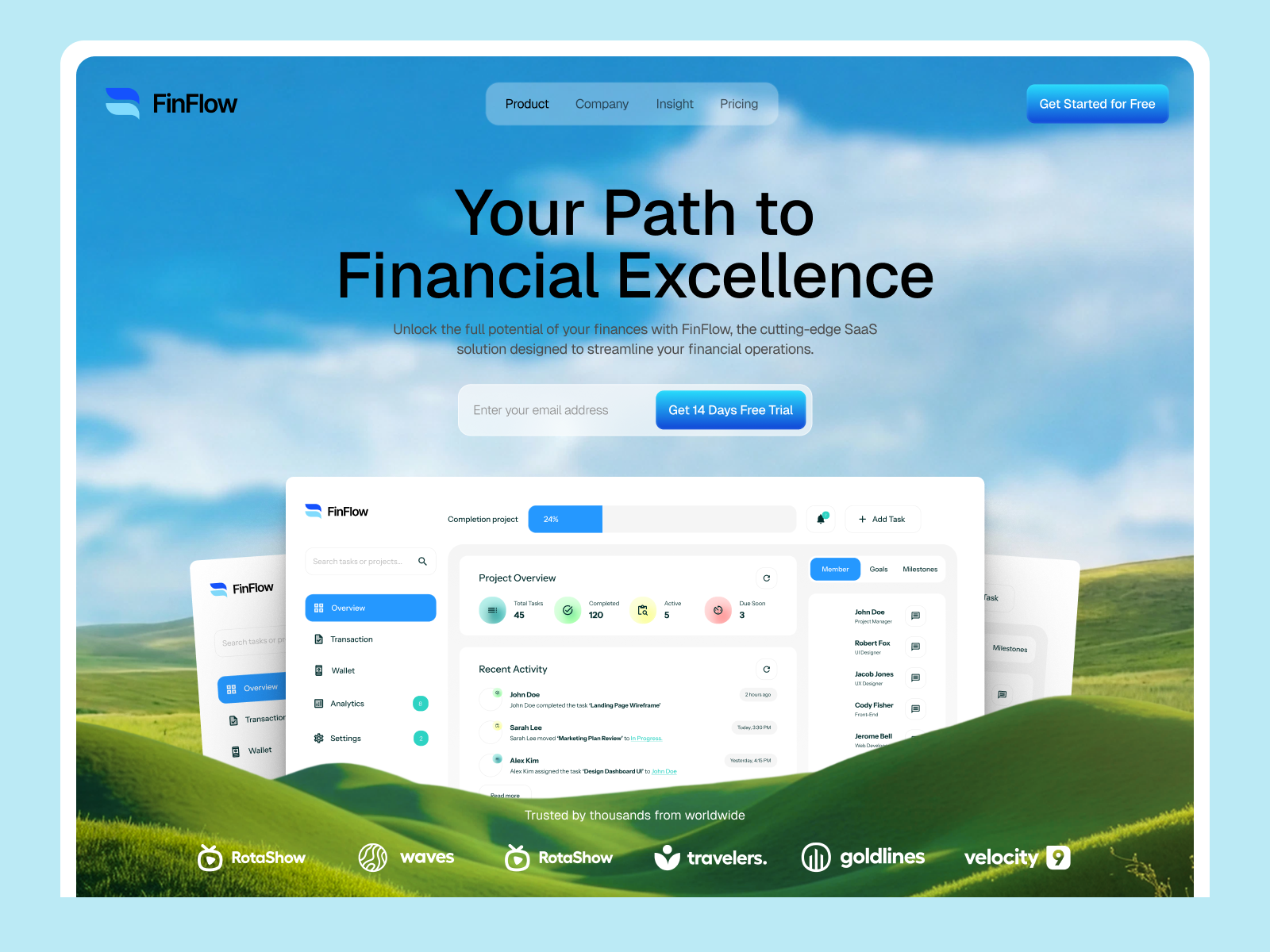 Example of Modern Fintech Website UX/UI Design