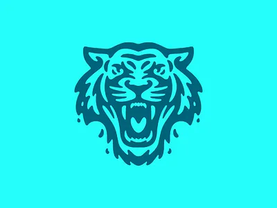 Water Tiger Logo agressive animal brand branding cat for sale head logo mark nagual design predator roaring tiger water wet