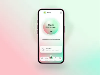 Disconnect Flow App and animation animation app breath disconnect flow flow mentor gradient meditation mental health pwa stress