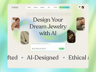 Website for AI Ecommerce Brand - FORME ai ecommerce ai shopping design ecommerce fashion website interface jewelry jubaer alam mobile ui online store product product design service shopping website startup ui ux web website website design