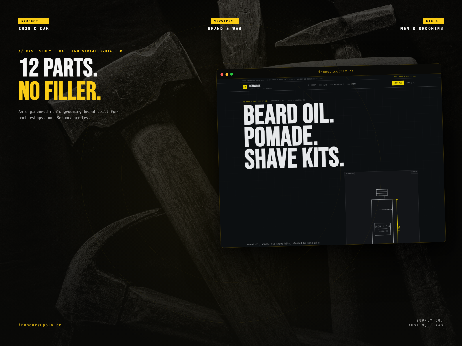 Iron & Oak Supply Co. — Men's Grooming + Wholesale Website