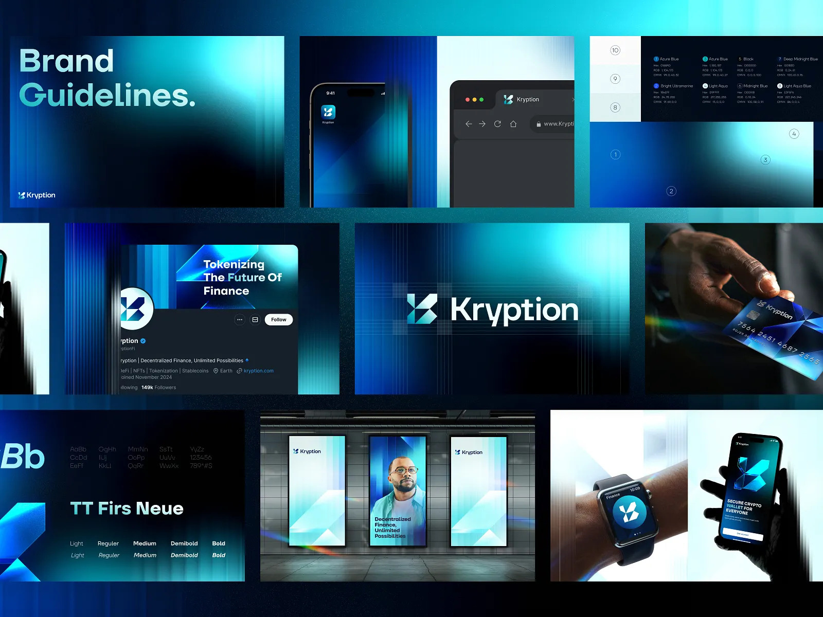 Kryption - Brand Identity agency ai branding bento brand design brand guideline branding colour crypto data element figma finance focotik font product product design stats clean typography user experience