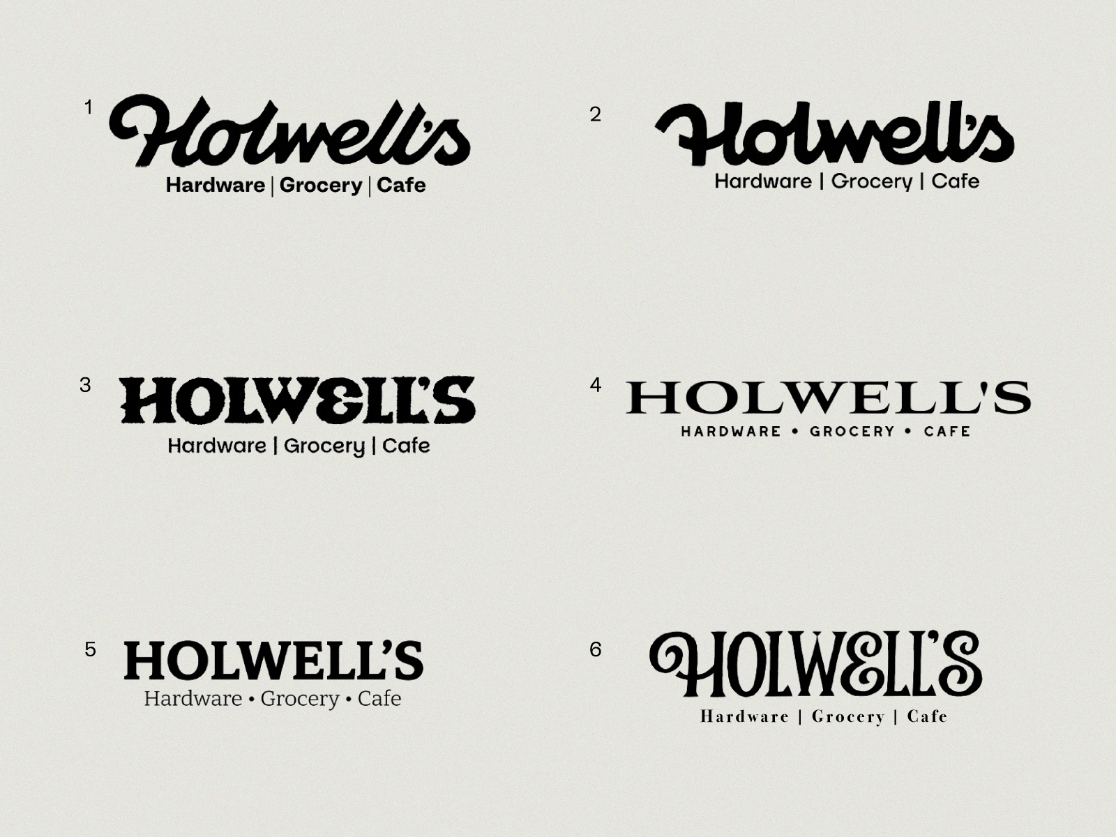 Example of Holwell's : cafe logotype