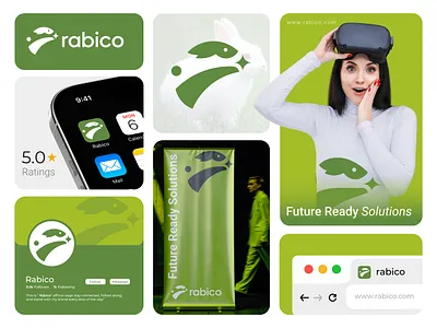 Rabico • Future Ready Brand Identity 3d logo app logo branding bunny logo company branding corporate branding creative logo lapin logo logo design logotype minimalist logo design personal branding rabbit logo rabico logo rabit saas logo tech branding typography visual identity wordmark