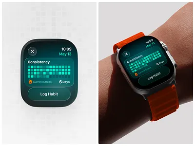 Compact habit tracker apple watch compact dark green habit minimal streak tracker watch
