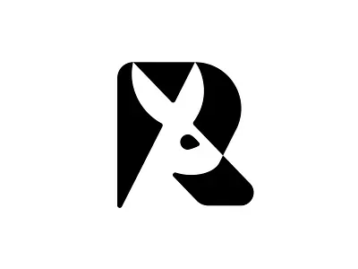 R + Rabbit branding design logo mark negative space rabbit symbol