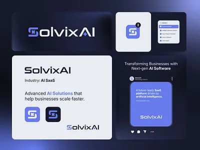 SolvixAI Modern AI SaaS Wordmark Brand Identity ai logo aistartup branding futuristic logo logo logo design logo designer minimallogo saas branding saas logo star logo startup identity startup logo tech identity tech logo technology branding technology logo typography logo visualidentity wordmark logo