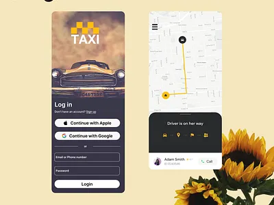 Taxi App app design figma taxi ui