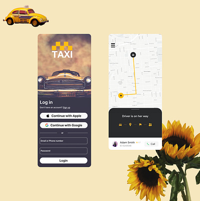 Taxi App app design figma taxi ui