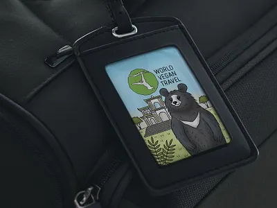 Illustration for Luggage tag animal art bear branding design drawing illustration logo luggage lunarbear sketch tag vietnam