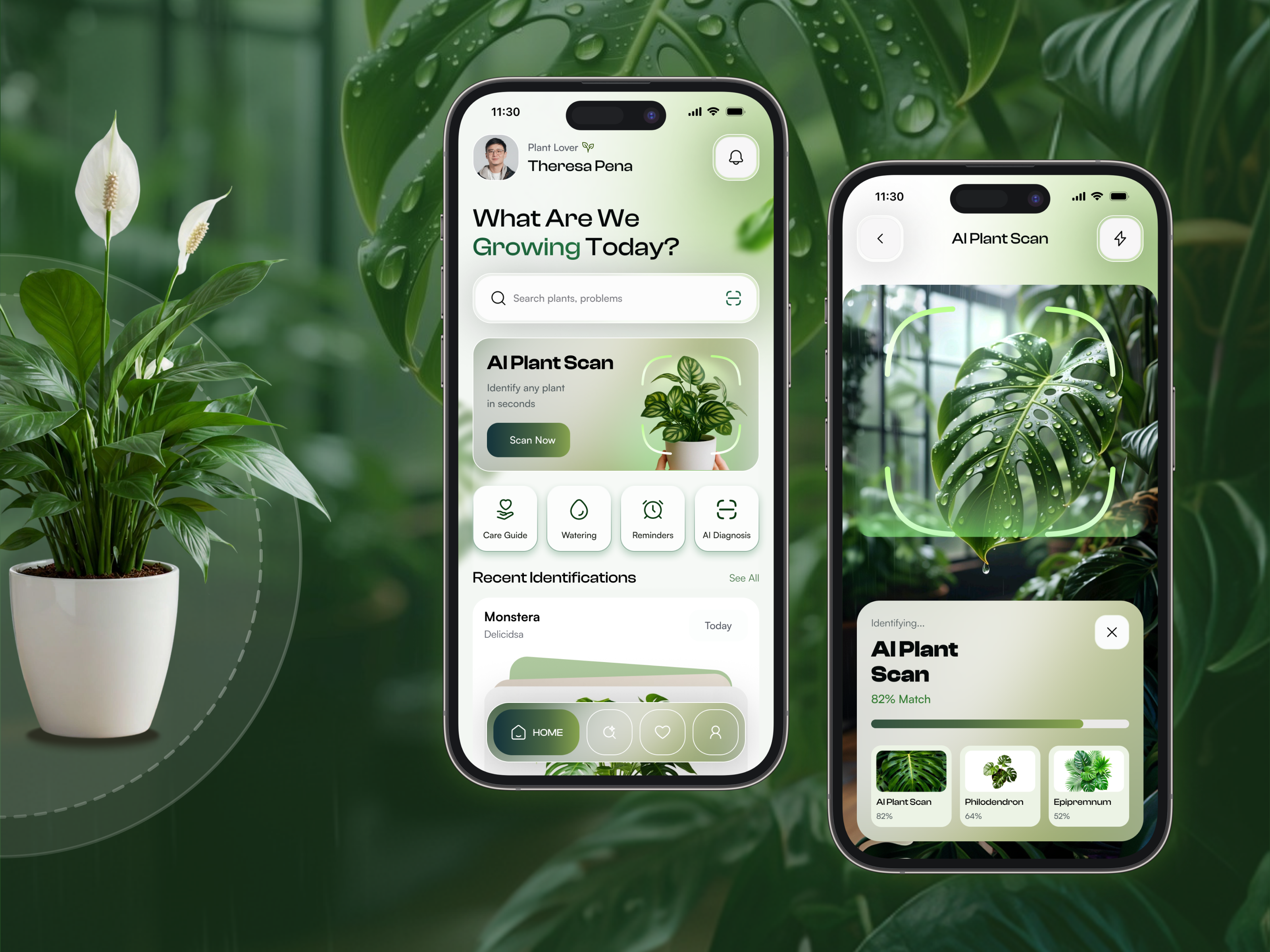 AI Plant Scanner & Smart Plant Care Mobile App UI 🌿 ai app ai assistant ai ui design aiplant app design clean ui mobile app nature app natureapp plant care plant care app plantscanner planttracking product design smart gardening ui ux web