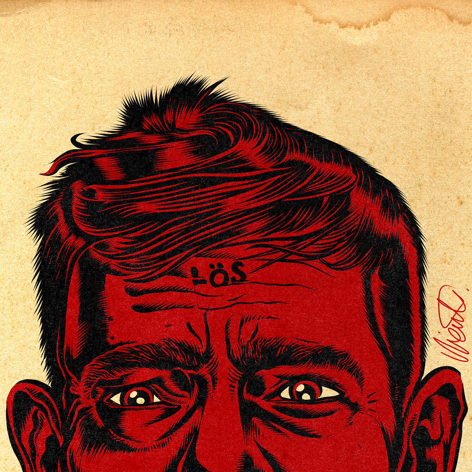SEBASTIAN MURPHY – VIAGRA BOYS VIBES alternative music character portrait david vicente frontman gritty illustration music illustration pop culture art portrait illustration post punk punk attitude punk rock red and black art rock portrait sebastian murphy singer portrait swedish rock tattoo culture underground music viagra boys vintage texture