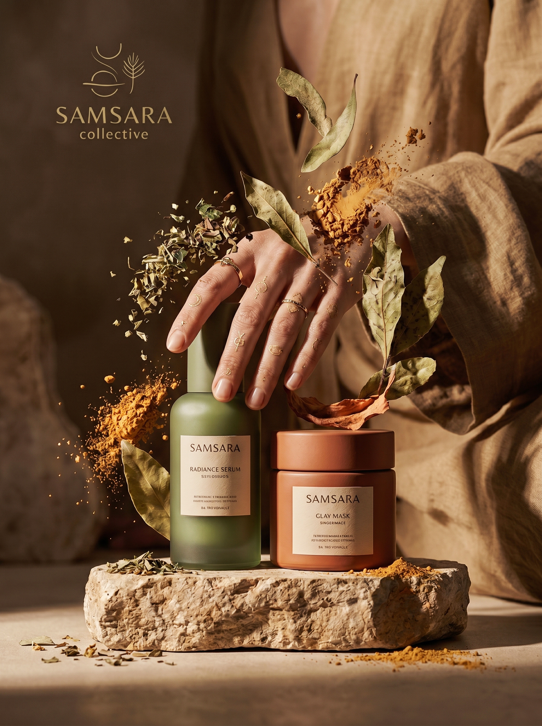 SAMSARA COLLECTIVE | Apothecary & Holistic Identity by Up-Brands apothecary design artisanal wellness botanical apothecary brand identity ceramic packaging earthbound luxury earthy branding gallery retail holistic retail luxury branding luxury skincare minimal logo modern alchemy packaging design ritual design samsara collective shamanic minimalism skincare branding terracotta palette visual identity