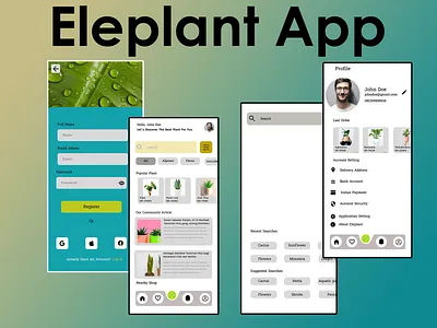 Eleplant App Design | Plant E-Commerce App Exploration app ecomerce graphic design mobile app ui ux