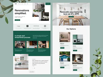 Home renovation website design figma home renovation ui website