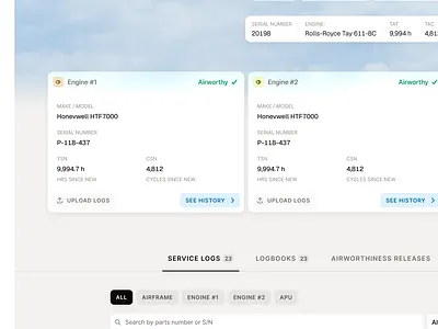 Engine Details - AI Aviation ai app design ui ux