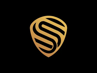 Golden ss proteciton logo design black branding golden logo luxury premium protection s shield ss sss vector
