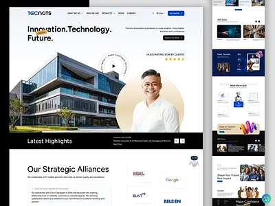 Tecnots Global Technology Website Revamp UI branding businesswebsite clienttestimonials corporatewebsite creativedesign dashboardui digitalexperience enterprisedesign eventandnews figmadesign homepage homepageredesign landingpage landingpageui saasdesign techwebsite ui uiux webconcept webrevamp