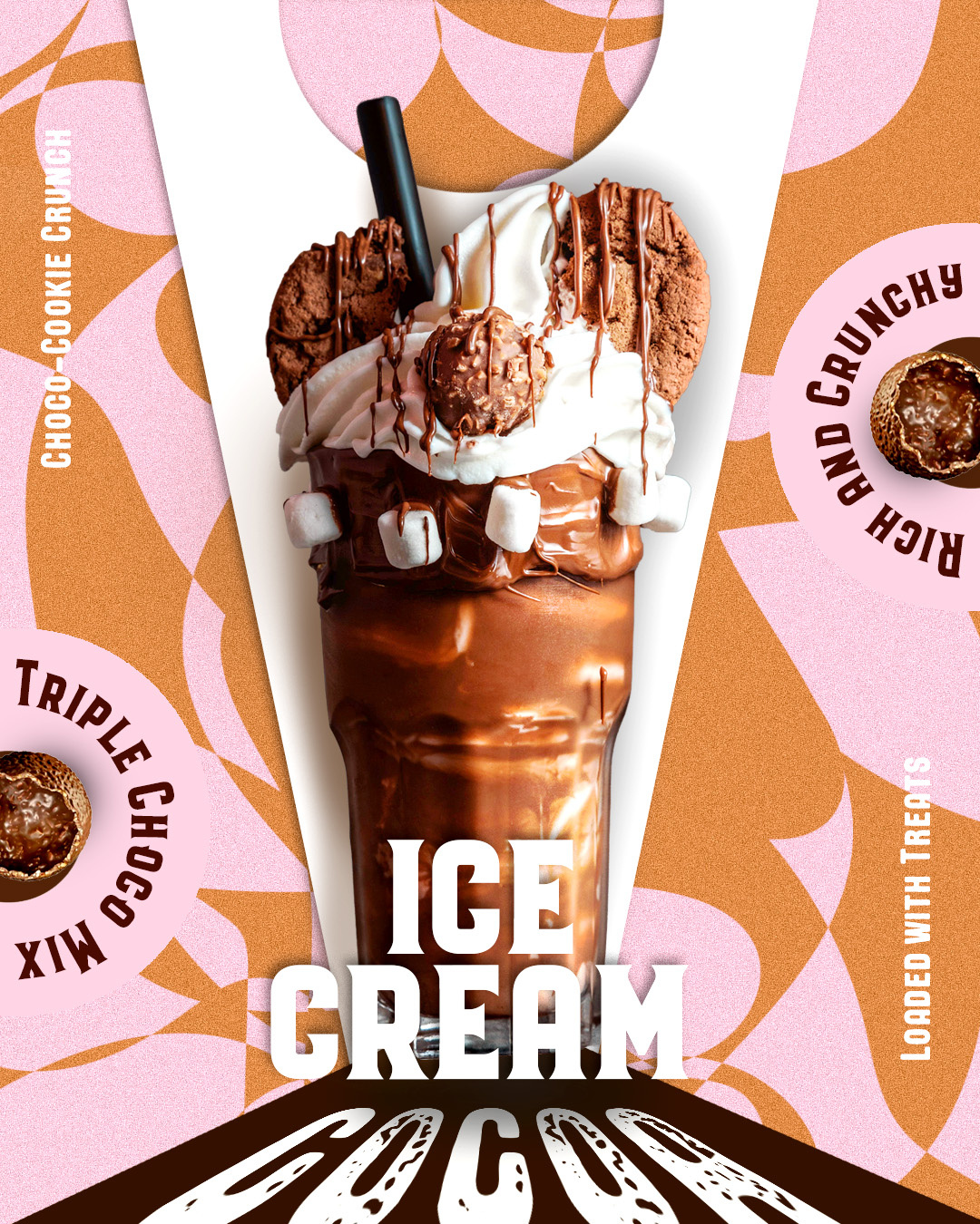 Project: Ice Cream Cocoa Social Media Ad advertising branding graphic design seamless pattern social media design socialmedia wallpaper design