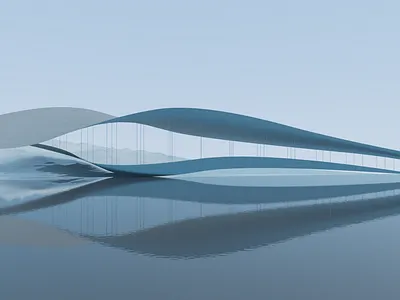 Dreamscape in blue 3d c4d
