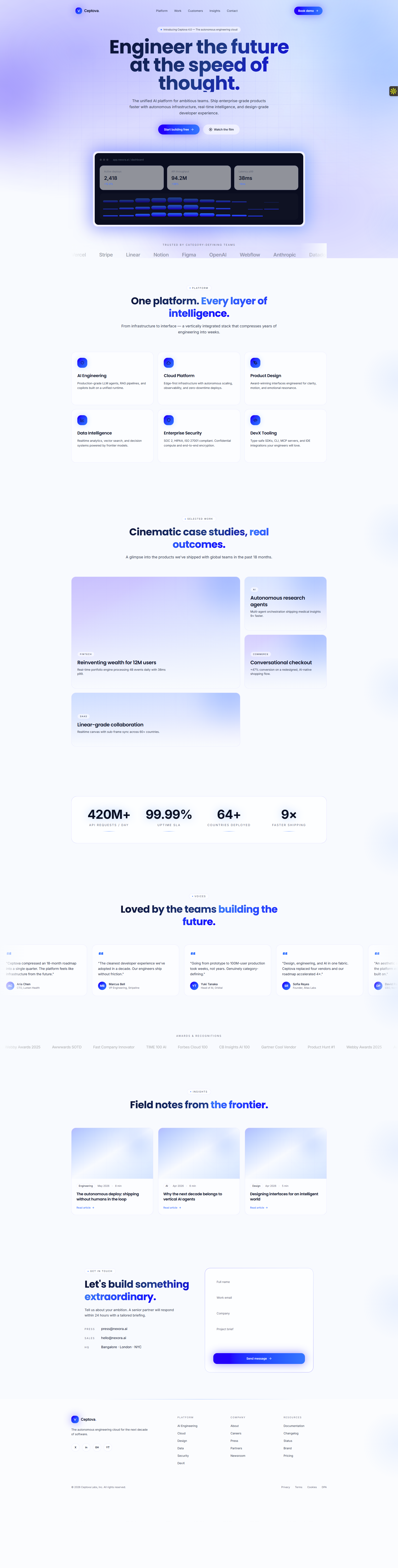 Landing Page design branding typography ui ux