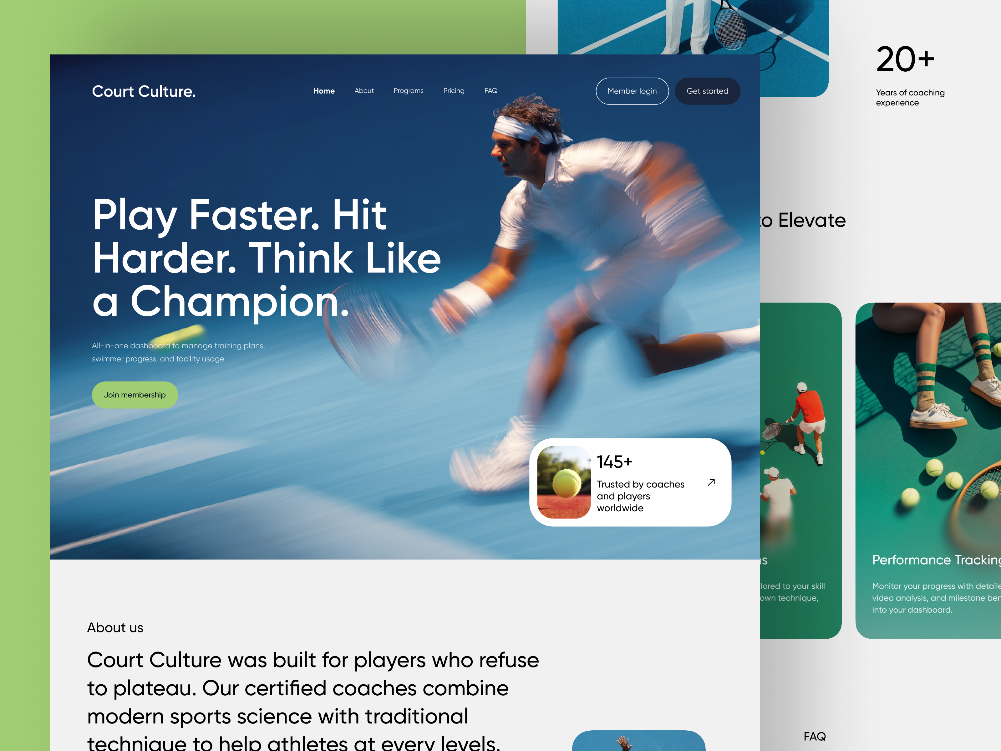 Court Culture - Tennis Landing page