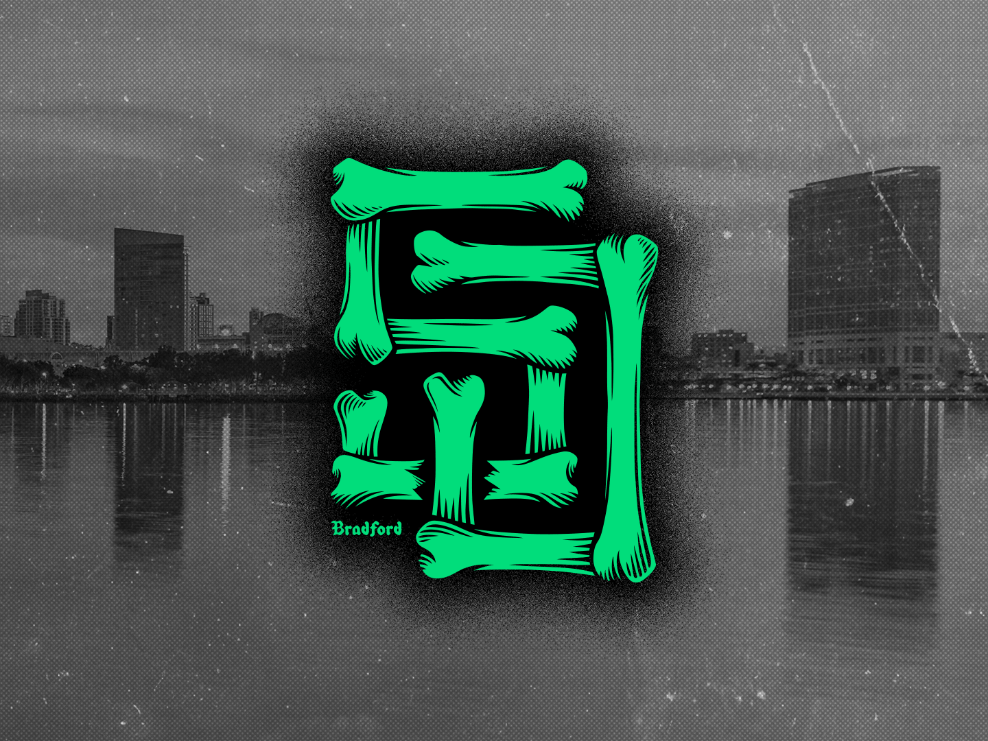 SD Bones | Glow-in-the-dark Stickers badge bone bones bradford bradford design branding city custom custom type friars glow glow in the dark illustration logo padres san diego sd skeleton skull type