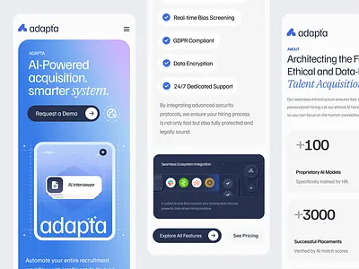 Adapta- Mobile blue creative cta design hiring mobile mobile screen ui uxdesign