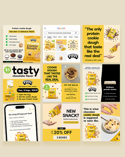 Static Meta Ads for FUUL — Protein Cookie Dough DTC