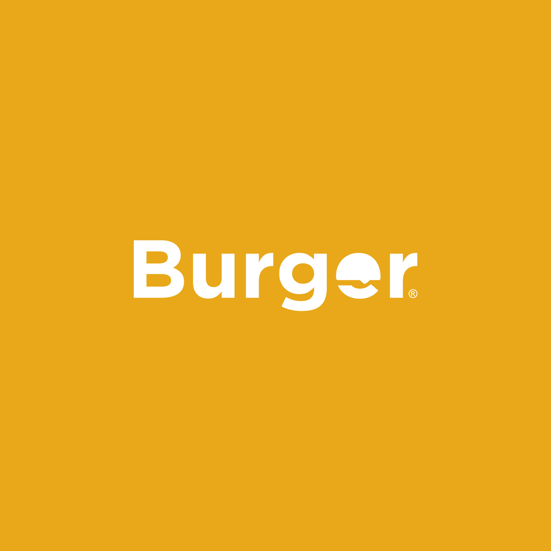 Burger® — Negative Space Wordmark Logo branding burger concept design food logo identity design logo minimal logo modern branding negative space restaurant logo typography wordmark