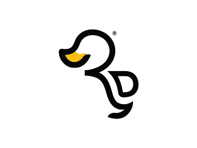 Rubber Duck - logo design and icon design brand identity branding creative design creative logo design duck logo graphic design logo logo design rd logo rubber duck logo