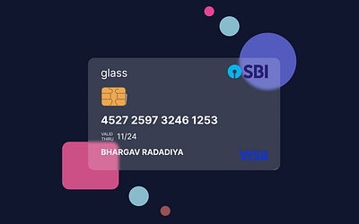Glassmorphism ATM Card Design 3d glassmorephismdesign graphic design ui