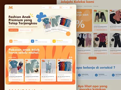 Ceriakid Redesign - Kids Clothing Marketplace clothing fun fun design kids kids clothing landing page marketplace orange redesign ui ui design web design