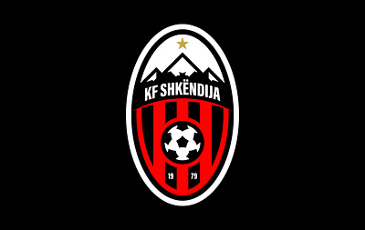 KF Shkëndija 3d ball black branding circle design football graphic design illustration logo logos macedonia rebranding red skopje soccer stripes tetovo ui white