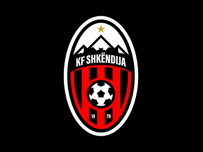 KF Shkëndija 3d ball black branding circle design football graphic design illustration logo logos macedonia rebranding red skopje soccer stripes tetovo ui white