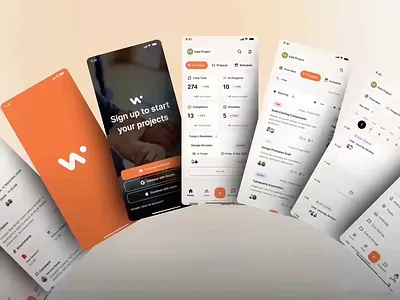 Workio - Animation SaaS Project Management Mobile App animation asana calendar card employee jira lead management mobile mobile app mockup project saas schedule startup task ui design ux design work