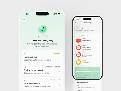 AI Symptom Checker - Diagnostic UI & Reasoning app design clean ui digital health healthcare healthtech interface mobile mobile app product design symptom checker ui design uiux user experience ux design