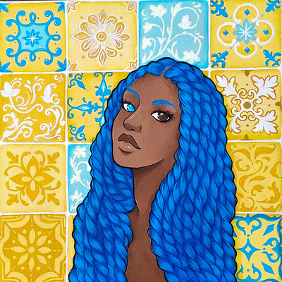 Azulejos illustration painting