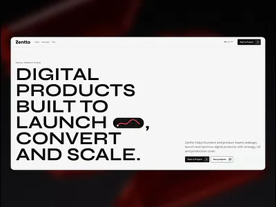 Zentto Design Studio Website agency ai cro gsap services studio ui