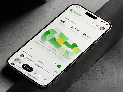 CareSync - SaaS Healthcare Mobile App admin app call clean dashboard health healthcare location manage maps minimal patient region saas services software stat table ui design ux design