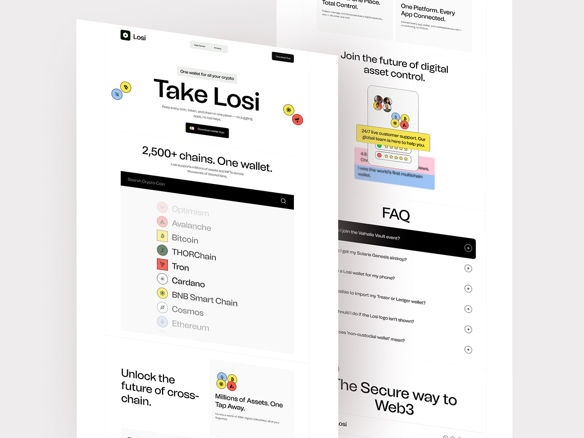 Crypto Multichain Wallet Landing Page Design