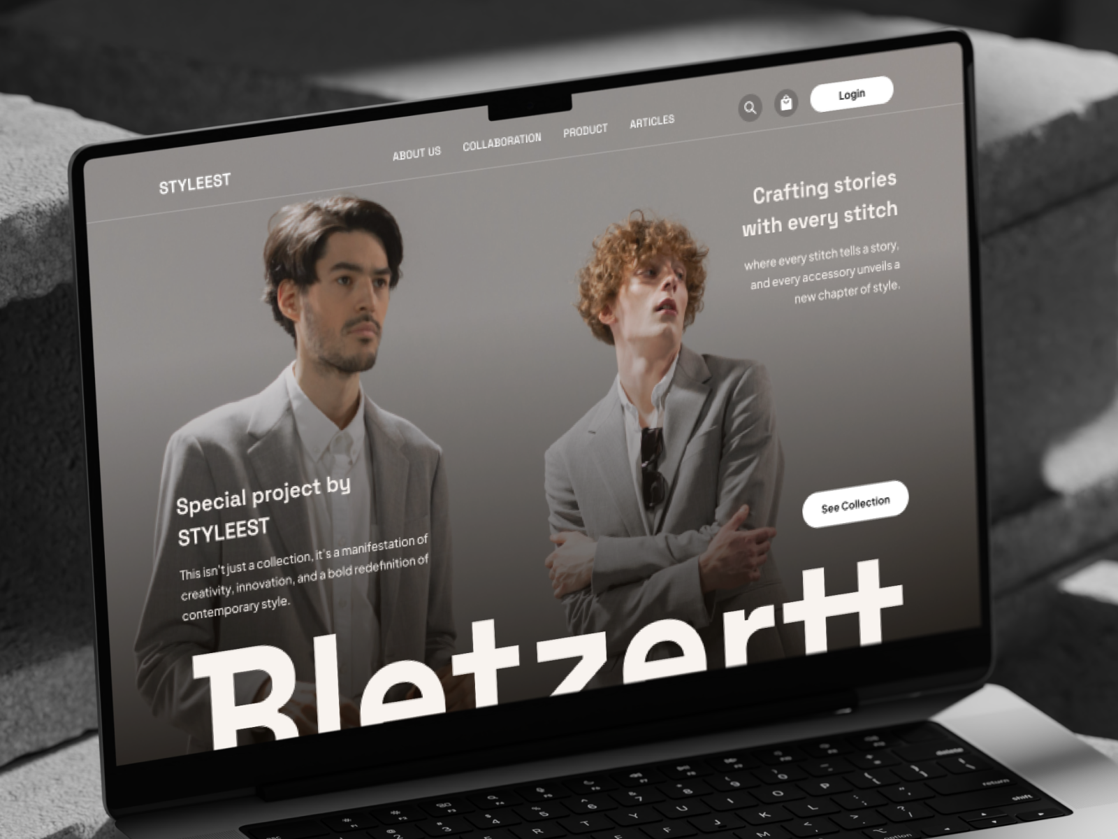 Styleest - Fashion Landing Page apparel b2b branding clothing company profile e commerce editorial fashion homepage industrial landing marketplace minimalist modern shopify startup stylist ui design ux design web design