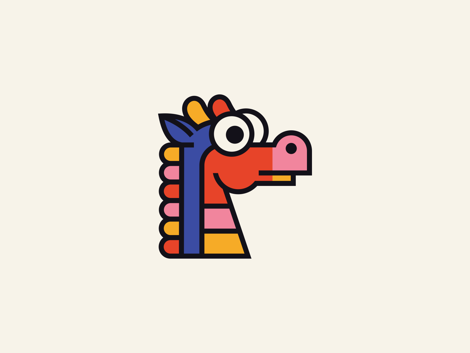 Colorful Abstract Dragon Logo