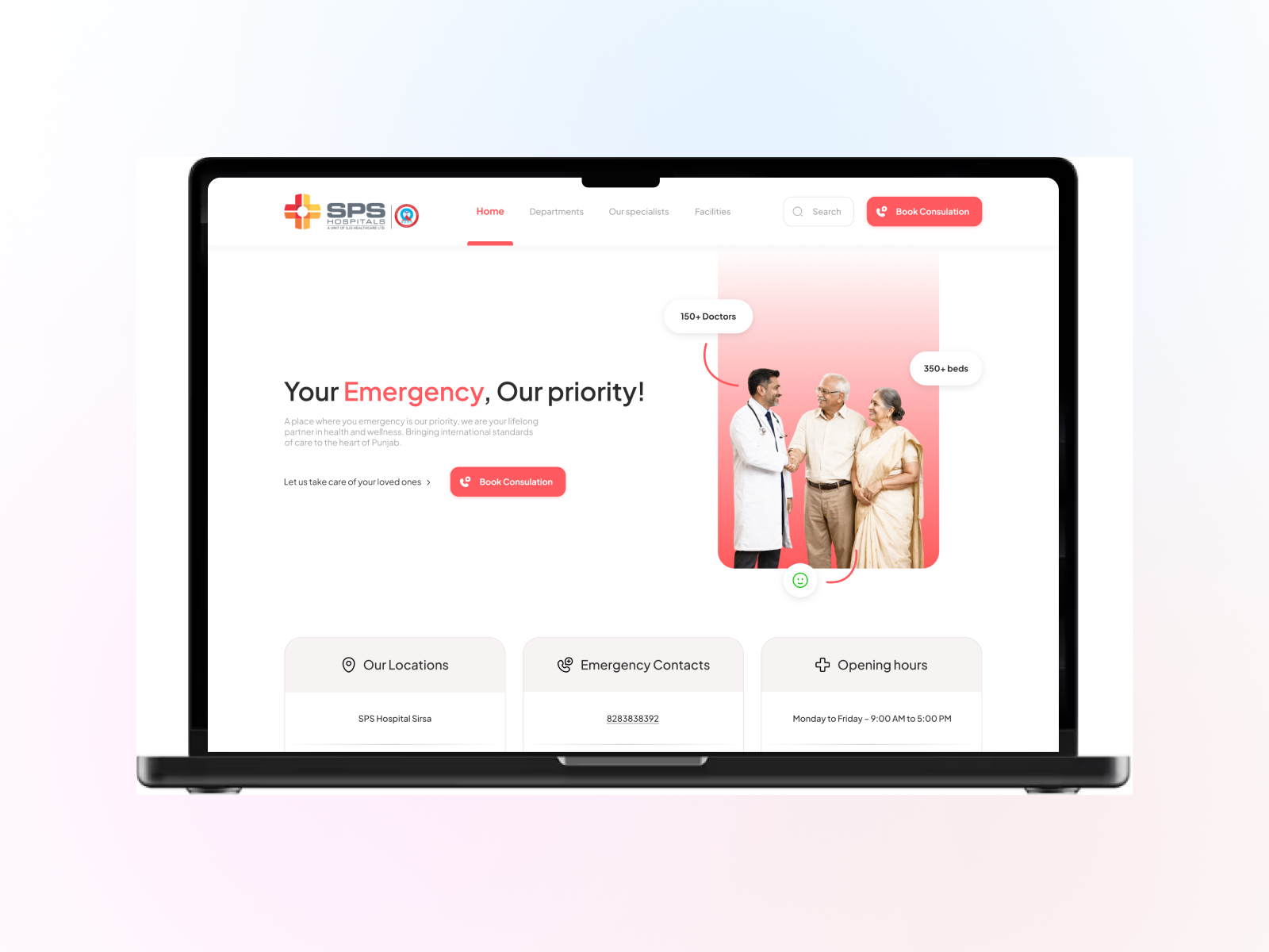 SPS Hospitals Homepage Re-design boldpiyush healthcare hospital medical redesign ui usability user centered user experience website design