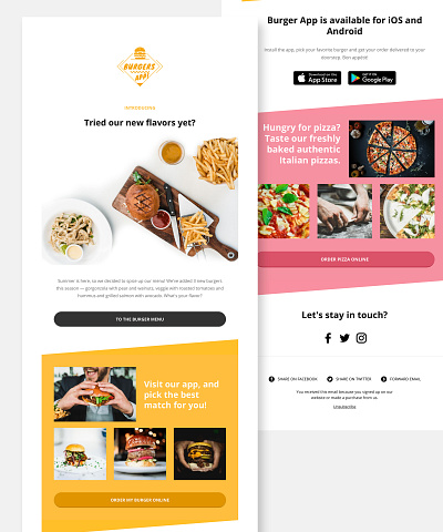 Burgers Foods – Onboarding Email Flows Email Newslatter Design branding design email templates graphic design logo newslatter design onboarding email flows ui