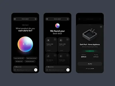 Price Alert Agent Interface Design agent agent ui agentic ai ai alert clean design clean ui flutter graphic design minimal ui mobile app mobile ui price product react native responsive design ui ui designer ux web